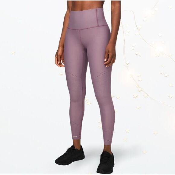 LULULEMON IN FOCUS RUN HIGH-RISE TIGHT FROSTED MULBERRY SIZE 10 LEGGINGS NWT NEW - Picture 3 of 11